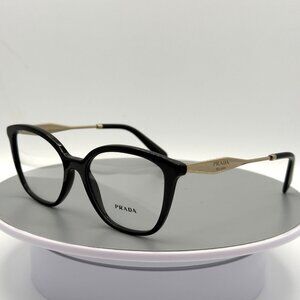 Prada PR 02ZVF Eyeglasses Frames Only Black Gold 54-17-140 READ